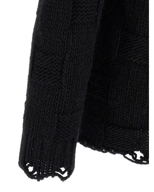 Golden Goose Deluxe Brand Black Boxy Crewneck Wool Knit Sweater for men