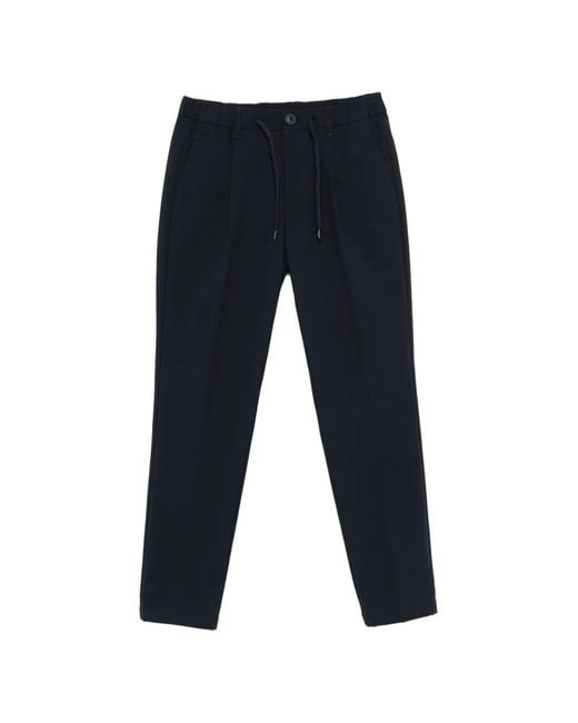 Herno Blue Drawstring-Waist Pleated Tailored Trousers for men