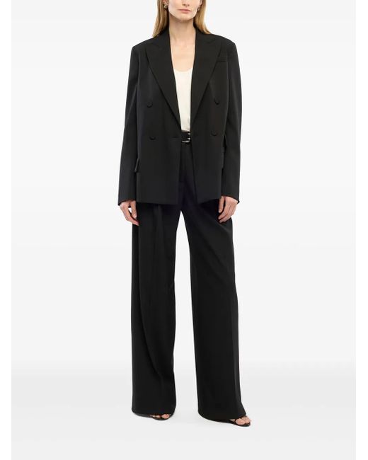 Another Tomorrow Black Double-Breasted Blazer