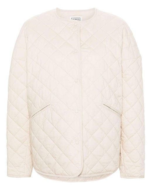 Totême  Natural Drop-shoulder Diamond-quilted Jacket