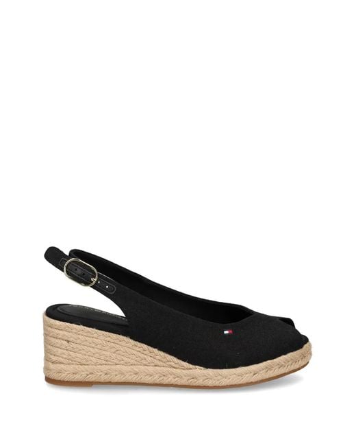 Tommy Hilfiger Black Peep-Toe Sandals
