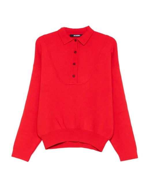 Jacquemus Red Polo-Neck Sweater