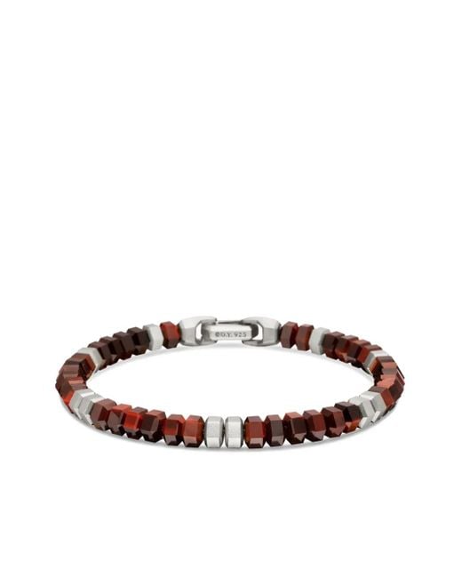 David Yurman White Sterling Hex Bead Bracelet (6Mm) for men