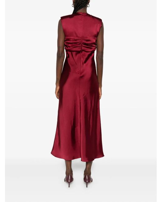 Robe Mi-Longue Sans Manches À Col V Sandro en coloris Red