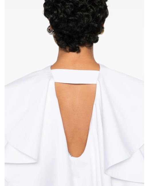 Viktor & Rolf White Ruffled Shirt Midi Dress