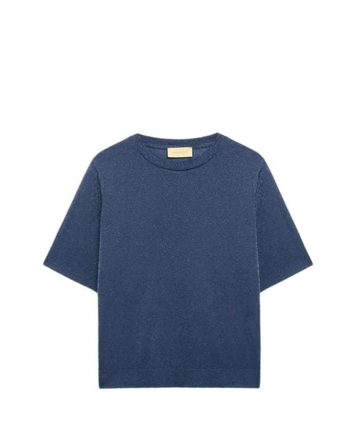 Momoní Blue Iora Short-Sleeves Crew-Neck T-Shirt