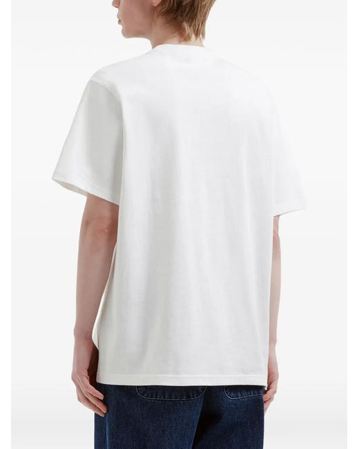 Chocoolate White Crew-Neck Logo T-Shirt for men