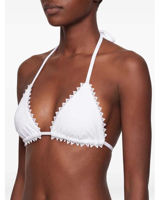 Jacquemus White Triangle Mini Bikini With Laces
