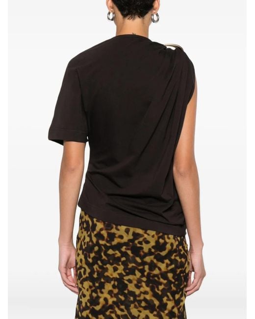 Christopher Esber Black Draped Ring-Detail Top