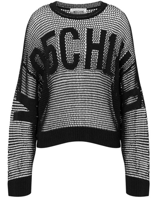 Moschino Sweater Met Logo Jacquard in het Black
