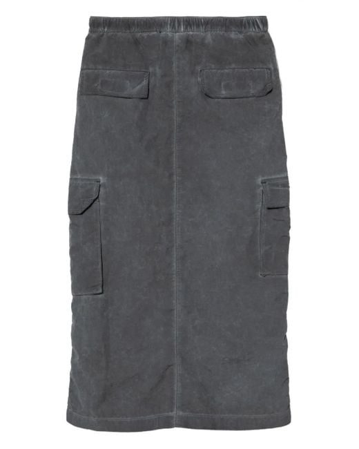 Izzue Gray Logo-Patch Skirt