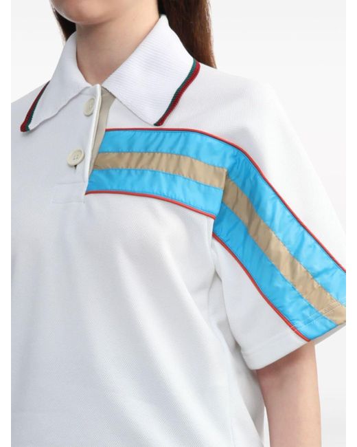 Kolor Blue Stripe-panel Polo Shirt