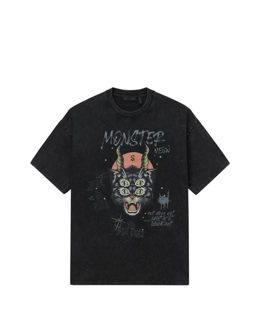 FIVE CM Black Graphic-Print T-Shirt for men