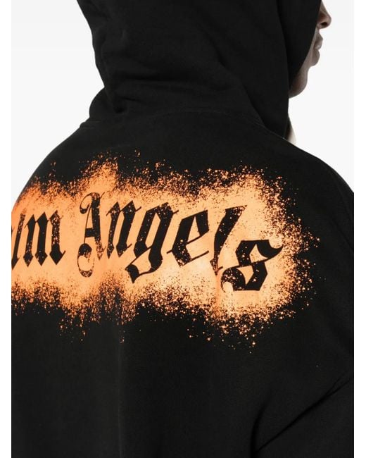 メンズ Palm Angels スプレーエフェクト パーカー Black
