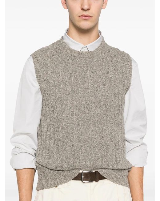 Barena Gray Cable-Knit Vest for men