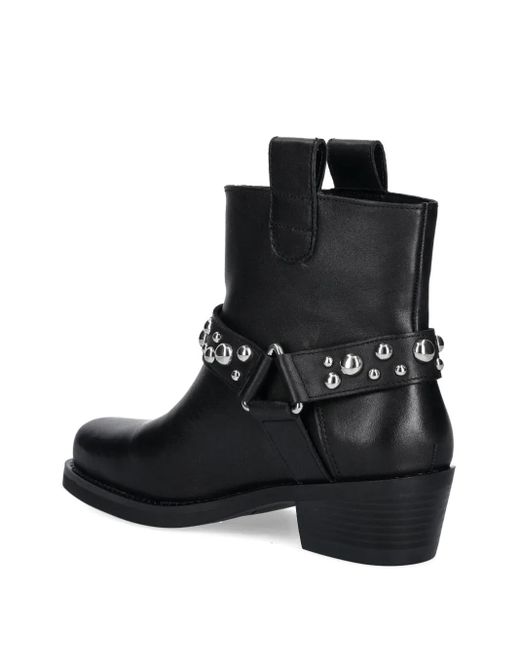 Liu Jo Black Studded-Strap Boots