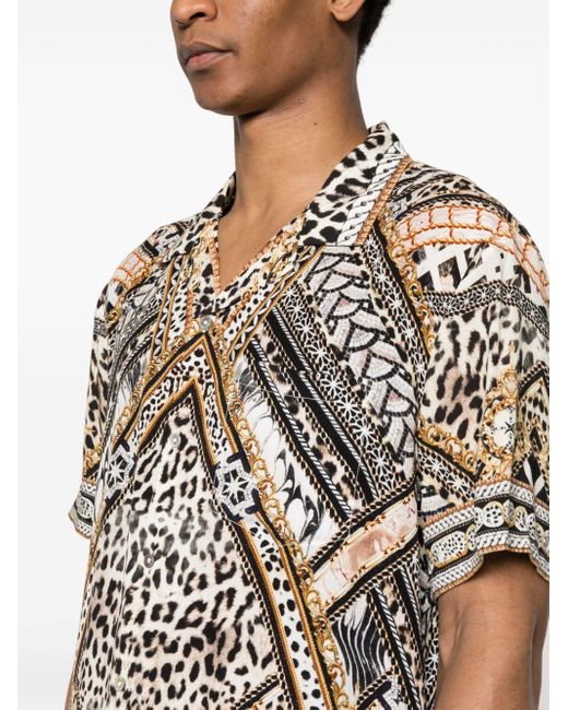 Camilla Black Mosaic-muse-print Modal Shirt for men