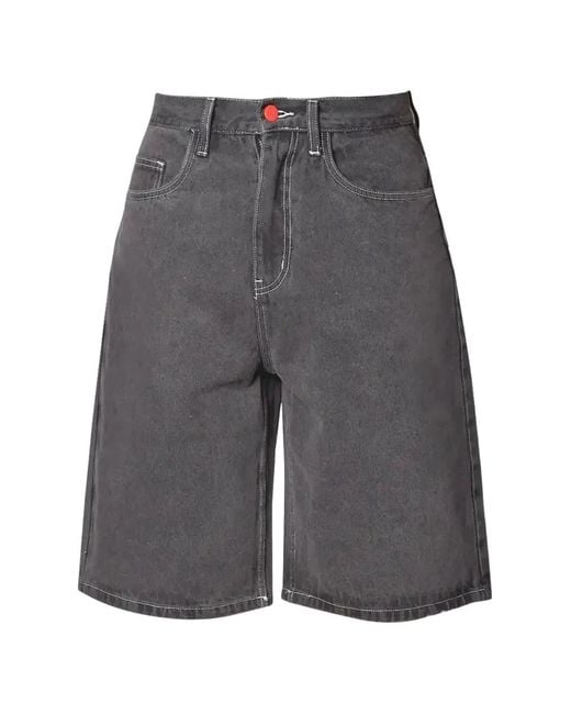 BeWider Gray Contrast-Stitch Shorts