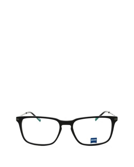 Zeiss Black Rectangle-Frame Glasses for men