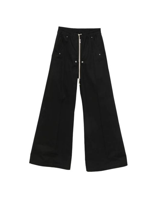 Rick Owens Black Pantalon Ample Bela À Lien De Resserrage for men