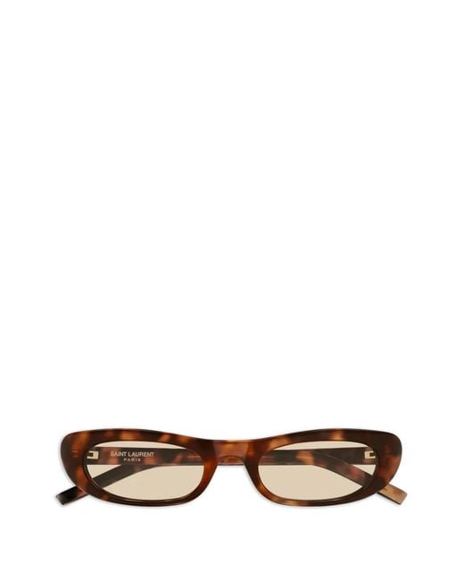 Saint Laurent Brown Geometric Sunglasses