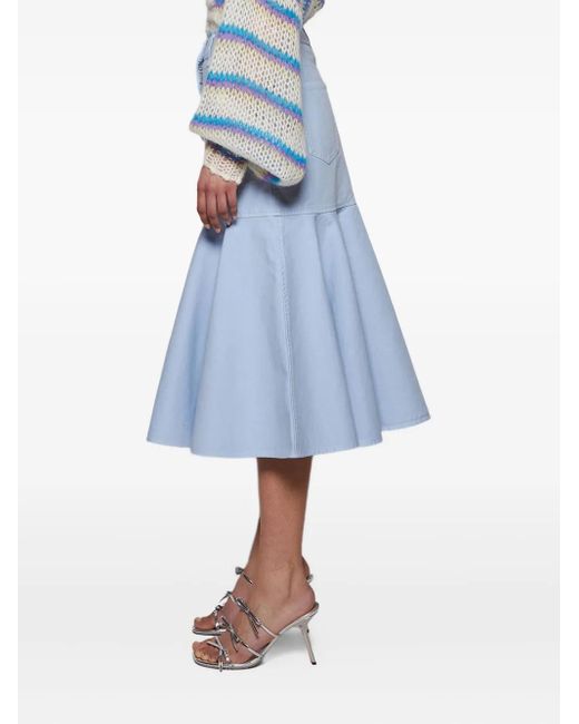 Loewe Blue Cotton Skirt