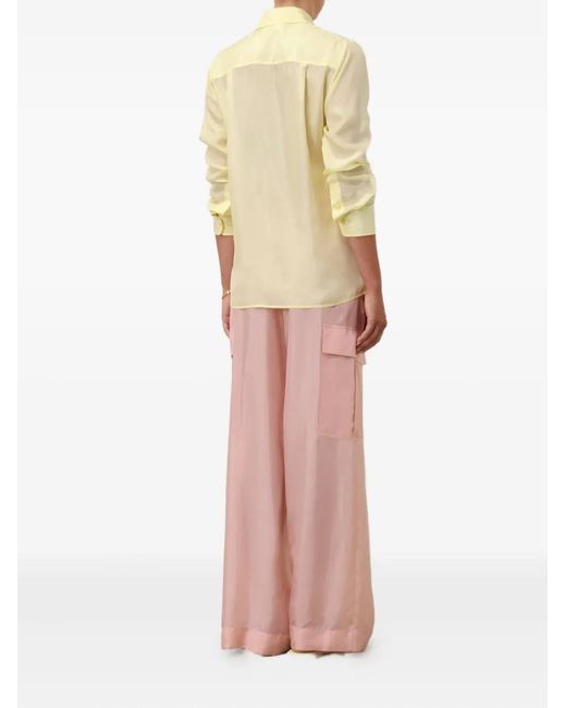 Zimmermann Yellow Patch-Pocket Silk Shirt
