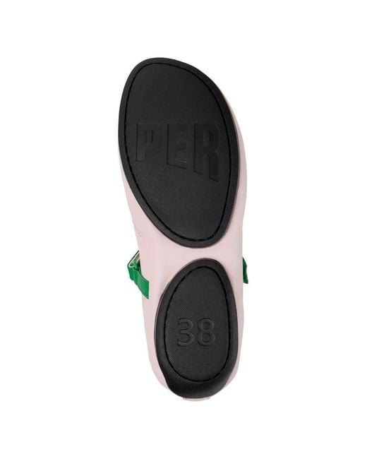 Camper White Twins Right Nina Touch-Strap Ballet Flats