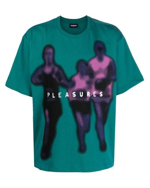 Pleasures T-Shirt Met Grafische Print in het Green voor heren