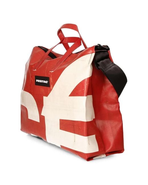 Freitag Red Tilda Logo-Patch Tote Bag for men