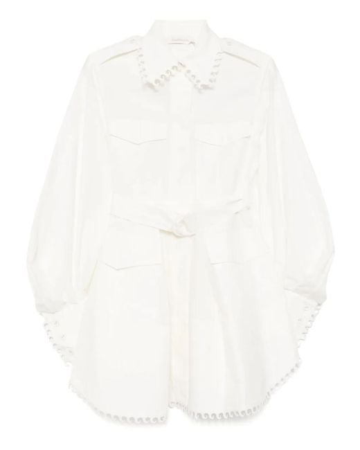 Zimmermann White Mini Illuminate Utility Dress