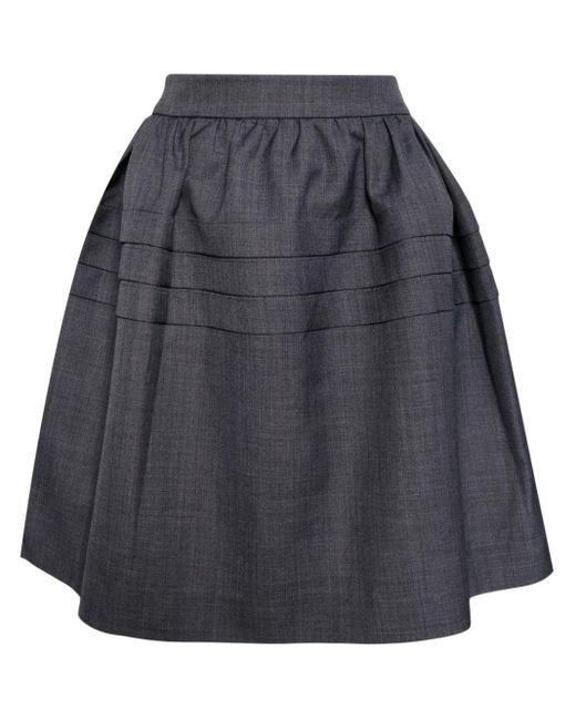 ShuShu/Tong Black A-line Midi Skirt