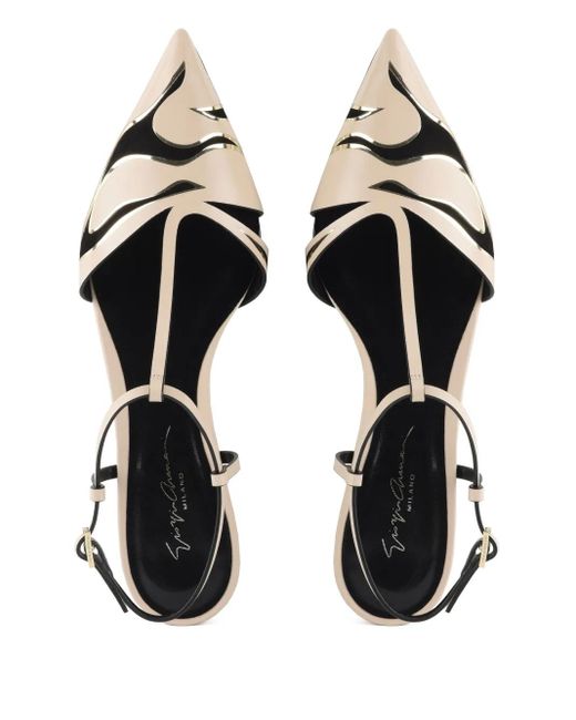 Giorgio Armani Metallic Leather Ballerina Shoes