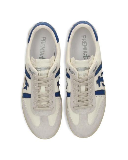 Premiata Blue Bonnie Logo-Patch Sneakers for men