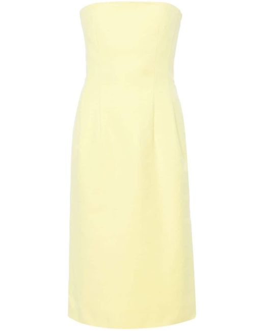 Sportmax Yellow Bandeau-style Midi Dress