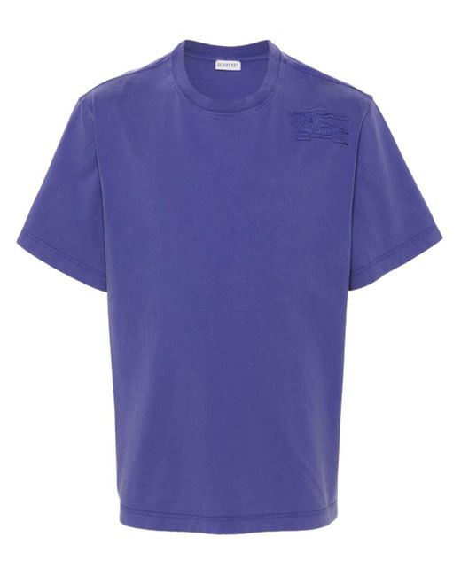 Burberry Blue Equestrian Knight-motif Cotton T-shirt for men