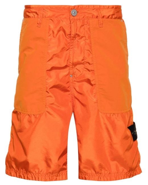 Stone Island Shorts mit Kompass-Motiv in Orange für Herren