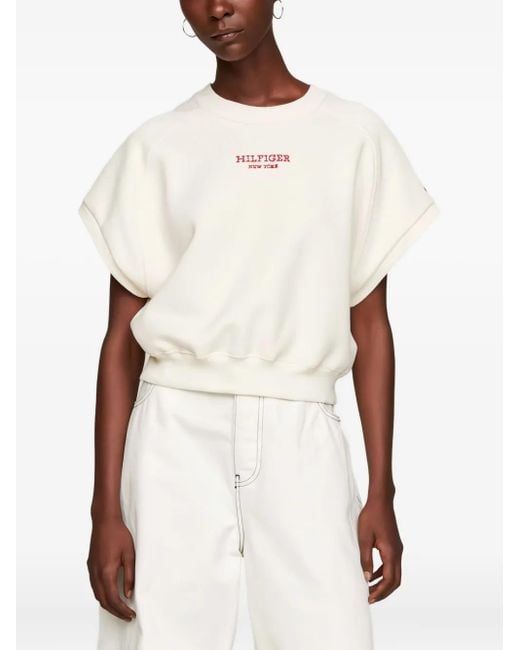 Tommy Hilfiger White Sweatshirt Mit Logo-Print