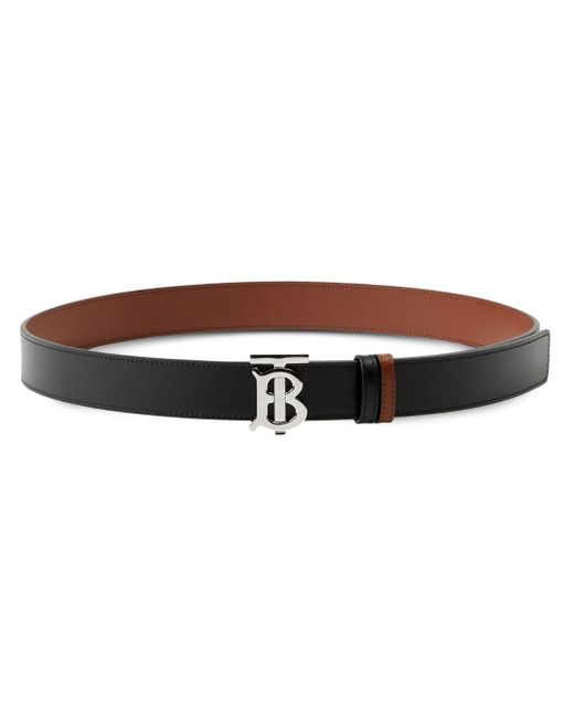 Burberry Brown Tb-buckle Reversible Leather Belt