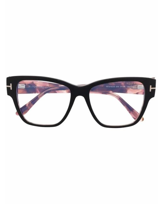 Tom Ford Brown Tortoise Square-Frame Glasses