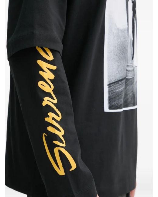 メンズ Etudes Studio グラフィック ロングtシャツ Black