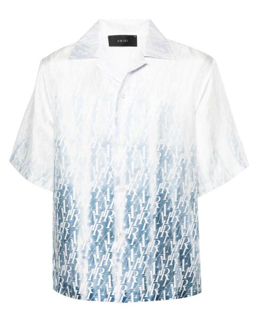 Amiri Blue Logo-Printed Gradient Shirt for men