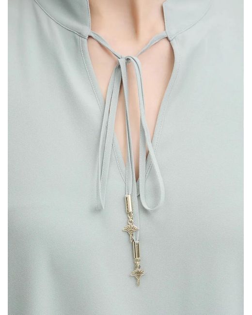 Joop! Blue Tie-Neck Long-Sleeve Mini Dress