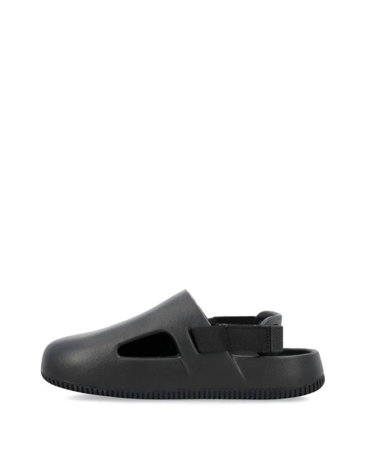 Nike Gray Calm Logo-Debossed Slippers