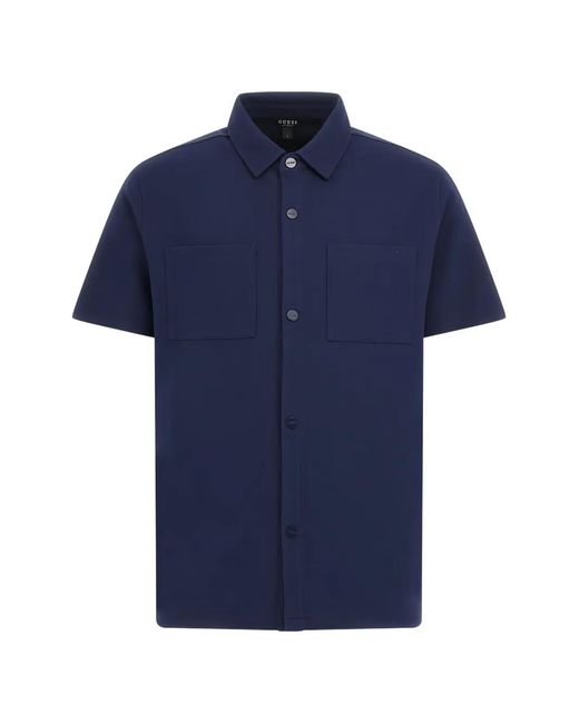Guess Blue Giovanni Short-Sleeve Shirt for men