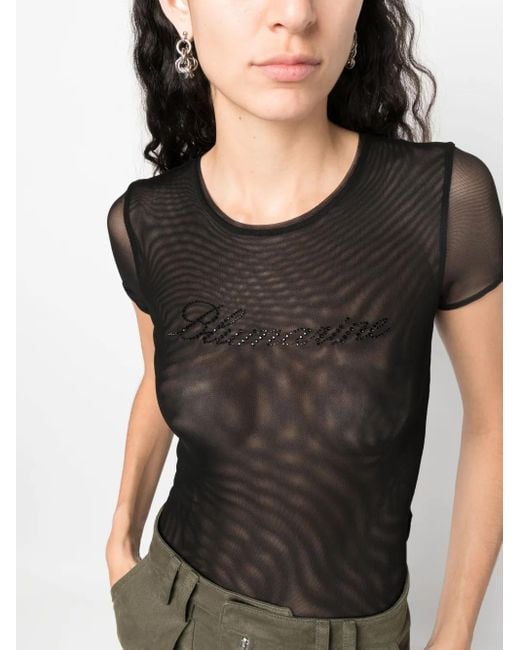 T-Shirt Con Logo di Blumarine in Black