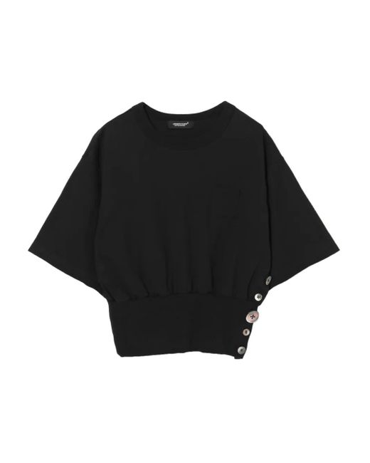 Undercover Black Button-Detailed Short-Sleeve T-Shirt