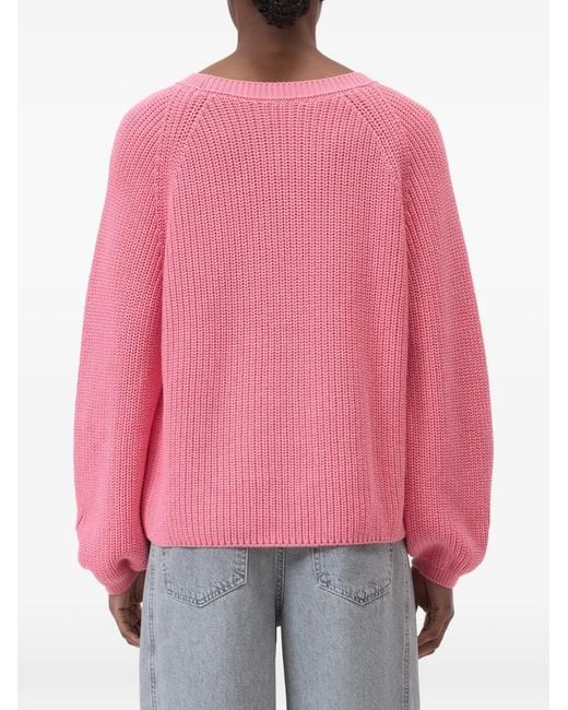Closed Pink Long Sleeve Crew-Neck Sweater