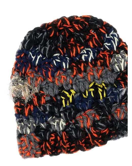 Exquisite J Black Striped Wool Beanie
