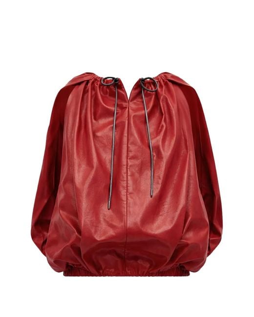 3.1 Phillip Lim Red Cocoon Zip Top